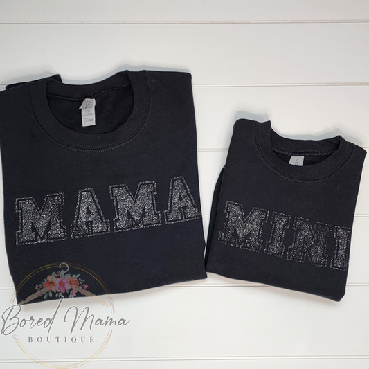 Mama & Mini Black Glitter Sweatshirt