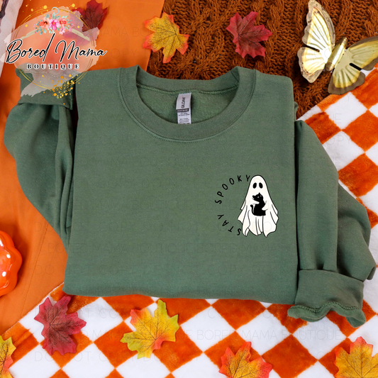 Stay Spooky Ghost Pocket Sweatshirt